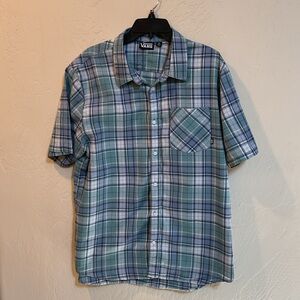 Vans Blue Plaid Shirt XL
